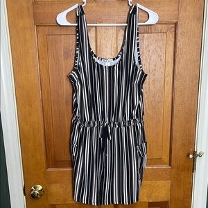 Derek Heart Black and White Striped Jumpsuit